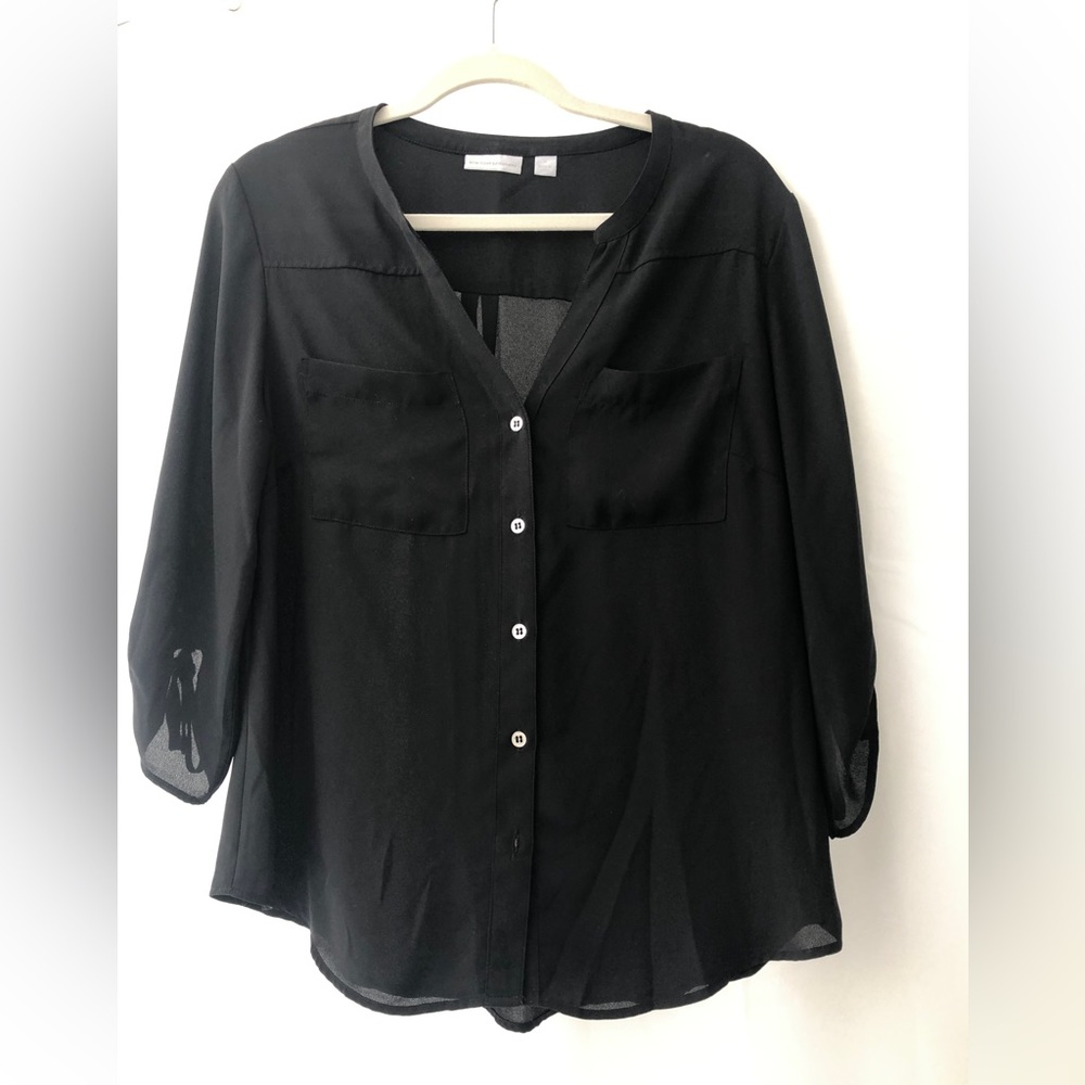 NY&CO Black Sheer Top - Women’s M